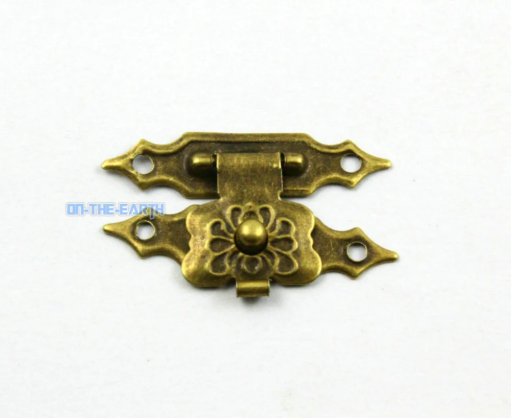 

20 Antique Brass Jewelry Box Hasp Latch Lock 30x18mm with Screws