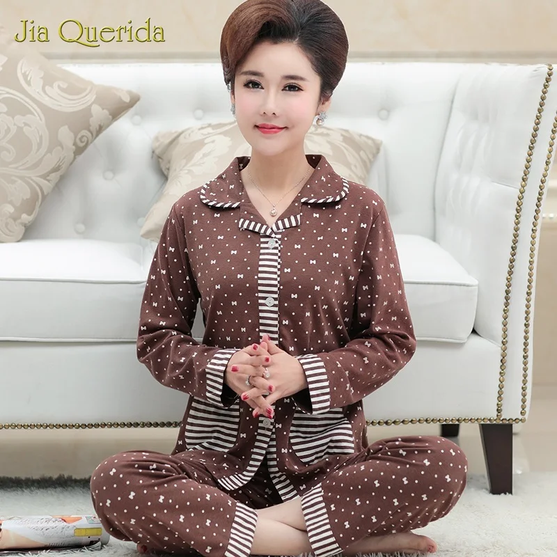Весенние и осенние женские пижамы хлопковый Кардиган с длинным рукавом женский