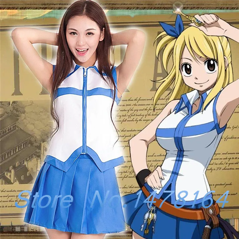 Костюм для косплея Люси из аниме Фея хвост милый привлекательный школьный