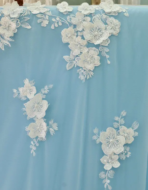 Кружевная ткань с бусинами невероятно тонкая кружевная 3D цветами в винтажном