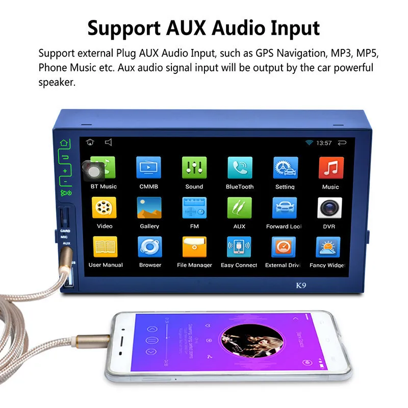 Ультра тонкий четырехъядерный Android 5 1 Bluetooth HD 7 дюйма MP5 плеер AM/FM/RDS радио тюнер 3G Wi