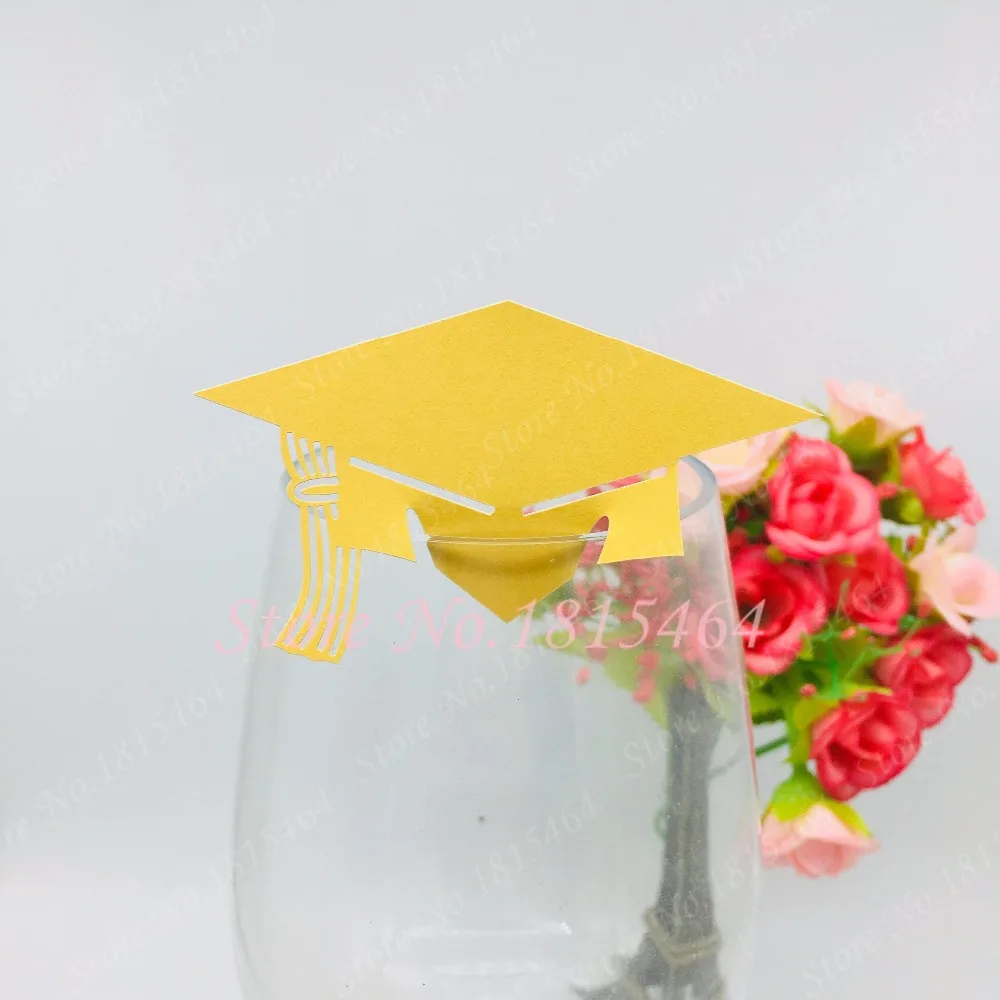 60 шт. Лазерная огранка выпускной колпачок стакан для вина бумажная карта