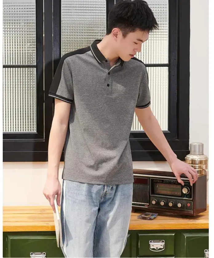 

Youpin Fashion Cotton Shirts Male function stitching Short Sleeve Polo man Casual Skin-friendly Breathable Top Clothes