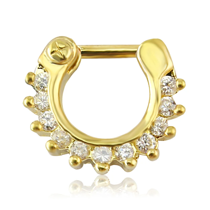 1 шт. 16 г носовые кольца таинственная перегородка Женская с блестящими