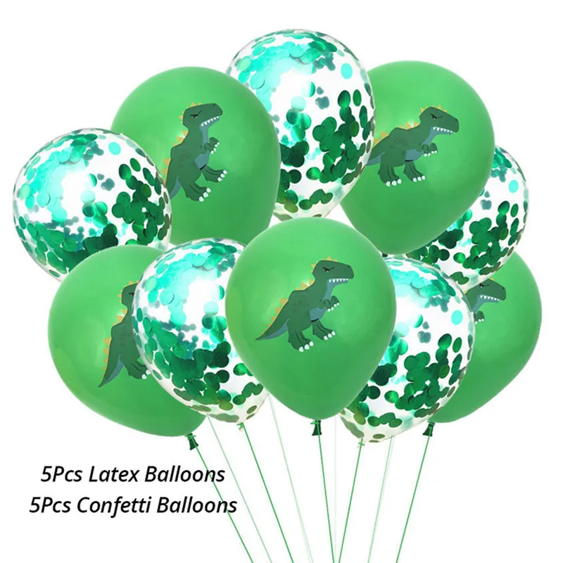 10pcs Latex Balloon Вечерние динозавр вечерние одноразовые наборы посуды тематические элементы джунгли чашки/тарелки дети день рождения для украшения детского душа - Цвет: 10pcs Latex Balloon