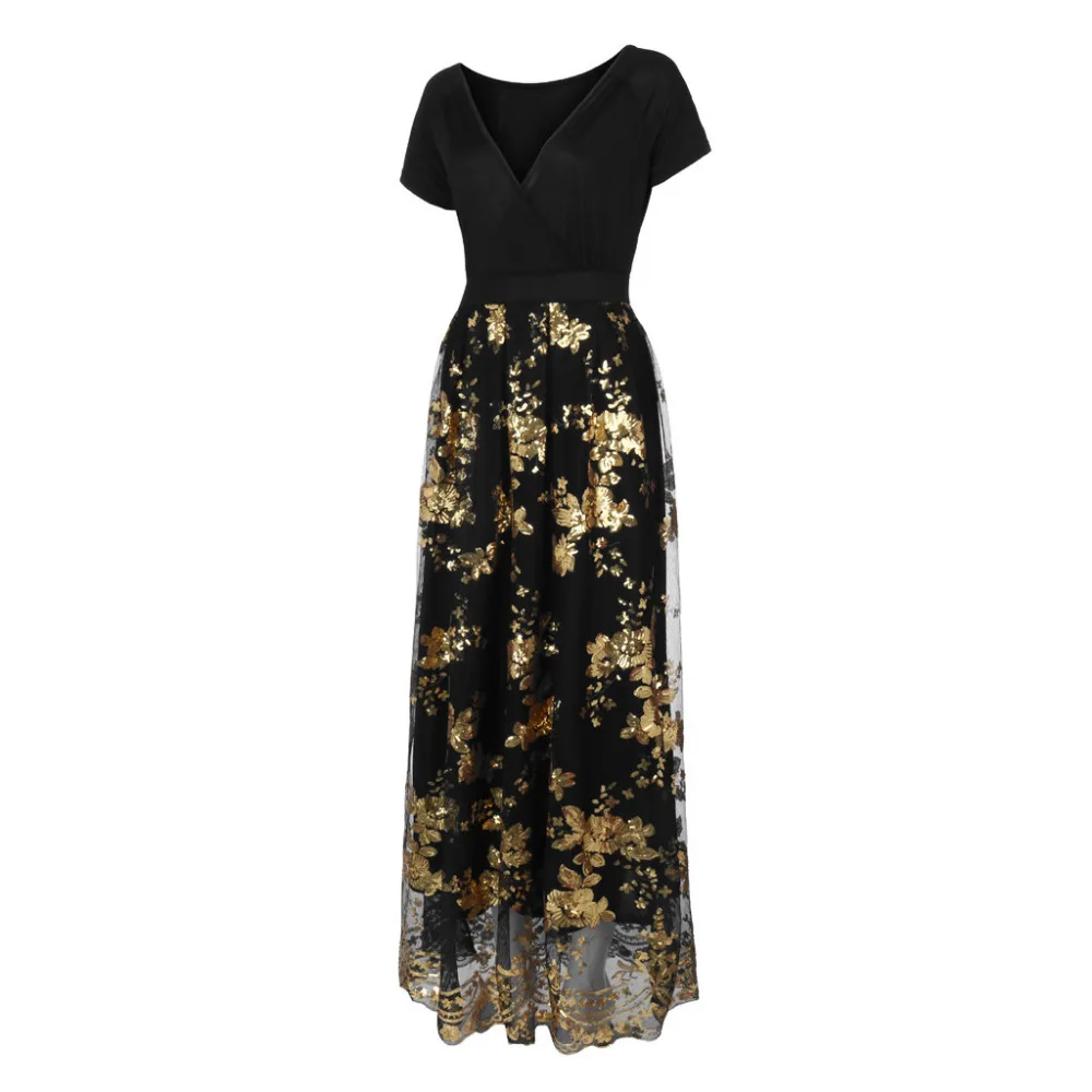 Фото Women Plus Size V-Neck Short Sleeve Floral Sequined Evening Party Mesh Dress vestidos veranosummer dress 2019ladies dresses Женская Women Plus Size V-Neck Short Sleeve Floral Sequined Evening Party Mesh Dress vestidos veranosummer dress 2019ladies dresses Женская