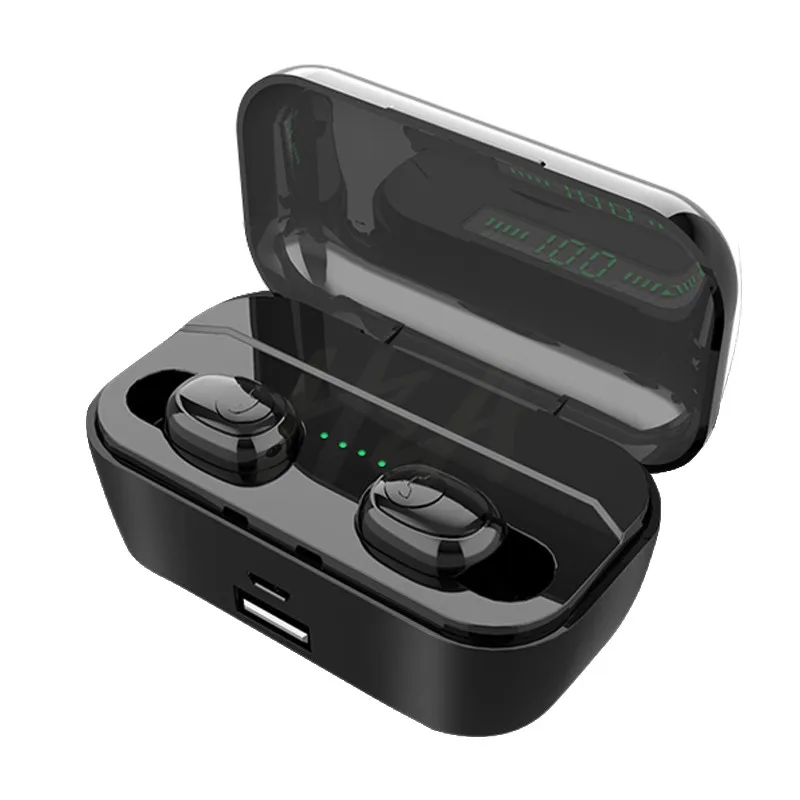 H& A Новые Bluetooth наушники 8D стерео беспроводные наушники мини беспроводные наушники гарнитура с 3500 мАч Внешний аккумулятор наушники - Цвет: Binaural-Black