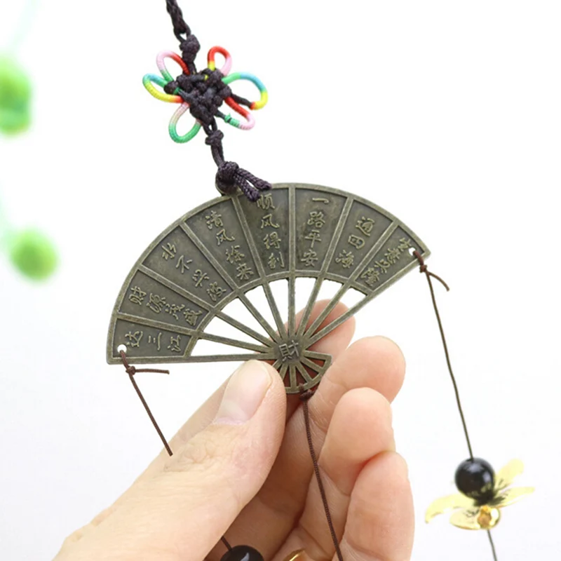 Подвесной колокольчик китайский винтажный веер из сплава в стиле Fortune Lijiang 4