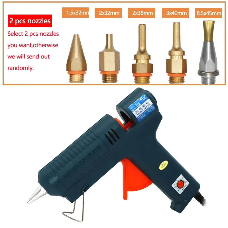 2 pcs Nozzles 150 Вт длинная медная насадка термоплавкий клеевой пистолет Регулируемая температура для 11 мм клеевые палочки профессиональный промышленный клеевой пистолет - Цвет: 2 pcs Nozzles