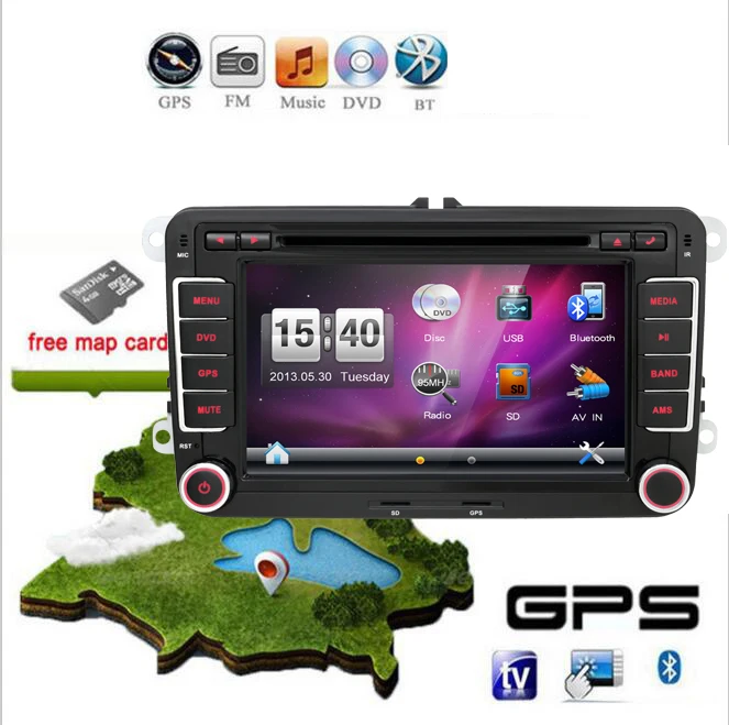 2Din gps Navi Универсальный Автомобильный DVD Playe для VW TIGUAN GOLF POLO PASSAT JETTA TOURAN CADDY с USB/SD HD tv