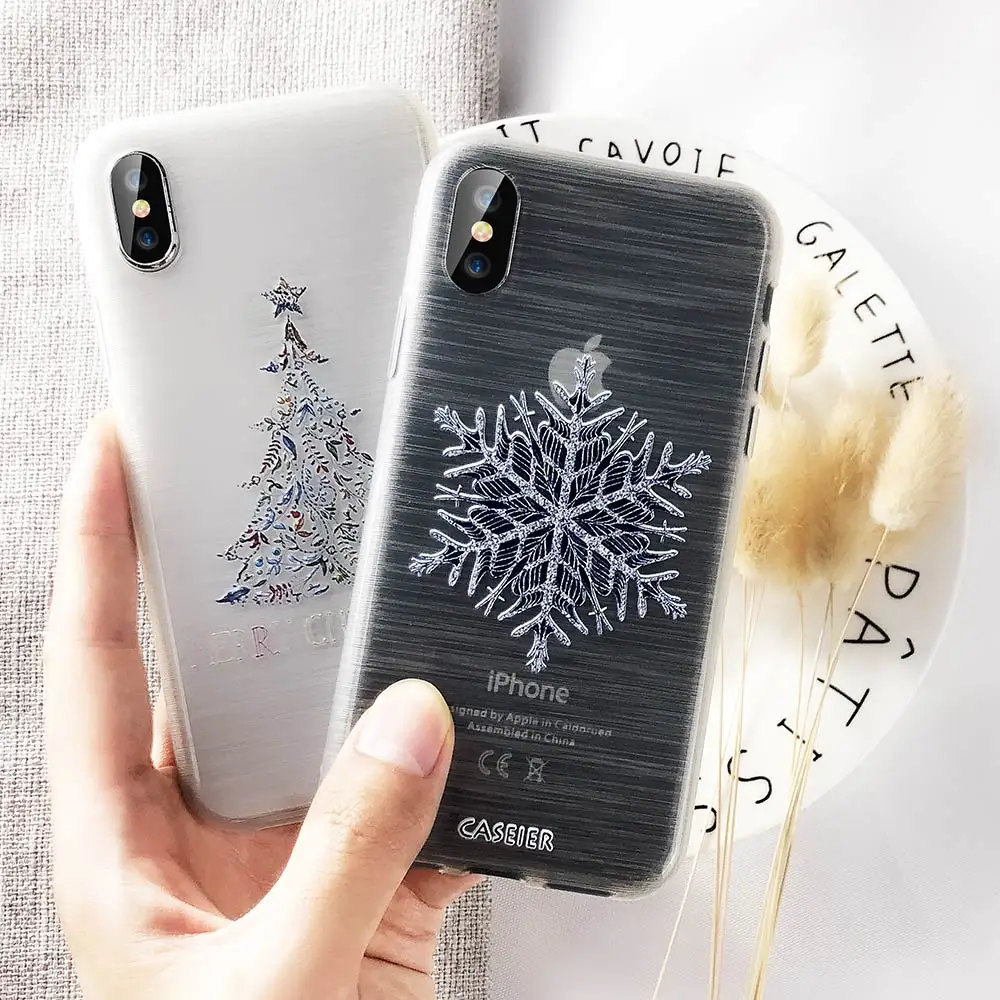CASEIER Lovely Christmas Phone Case For iPhone 7 8 11 Pro XS Max XR 2020 New Year Soft TPU 6 6s Plus Capinha |