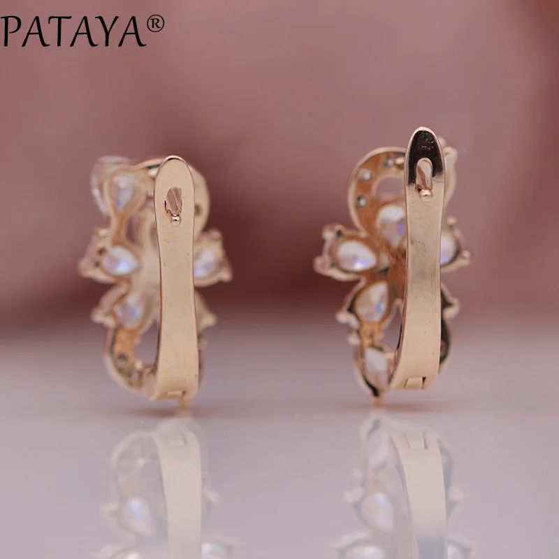 PATAYA, Новое поступление 585, розовое золото, натуральный циркон, полые серьги-капли, кольца, наборы для женщин, модные, свадебные, Роскошные, милые, ювелирный набор
