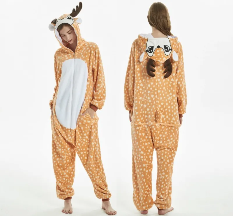 Лиса кигуруми пижамы комбинезоны для взрослых женские Pijama Тигр обезьяна