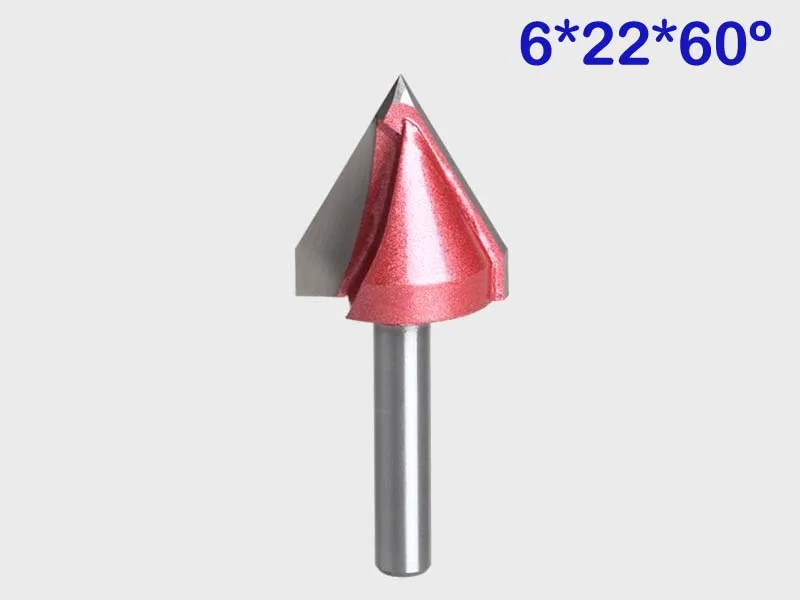 1 шт. фрезерный станок с ЧПУ 3D V Groove деревообрабатывающий бит 6 мм x 22 60 градусов |