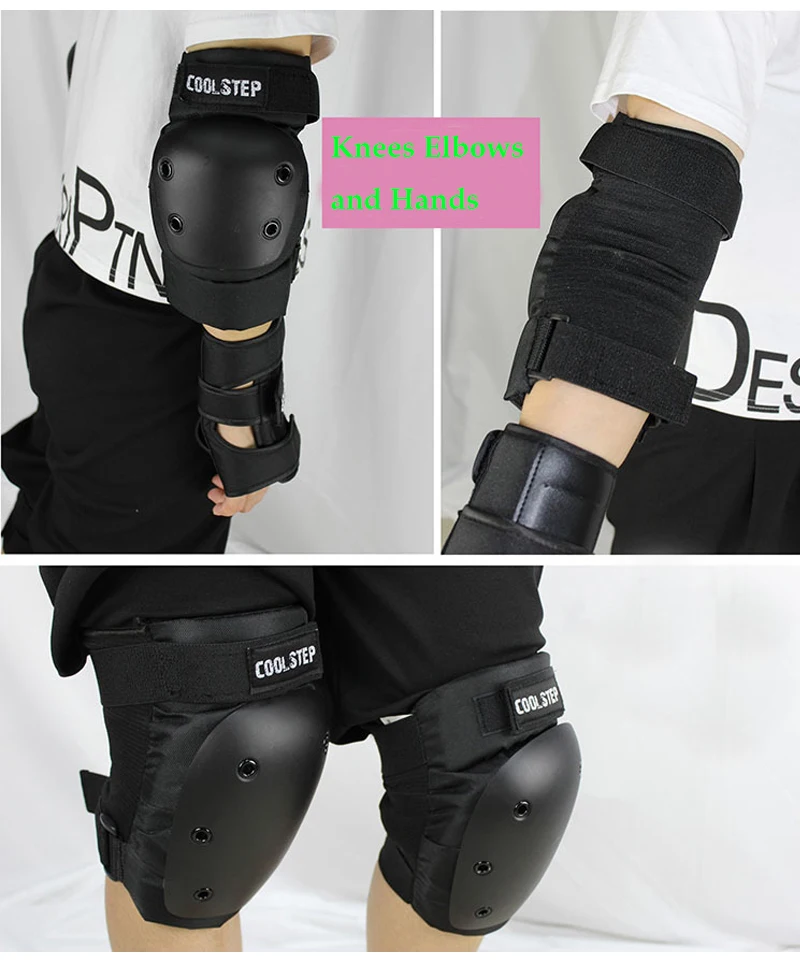 COOL STEP 6 Pcs Heavy Duty Knee Elbow Hands Protective Pad Support Kneepad Skateboard Skating Sports Safety Gear for Men/Women | Спорт и