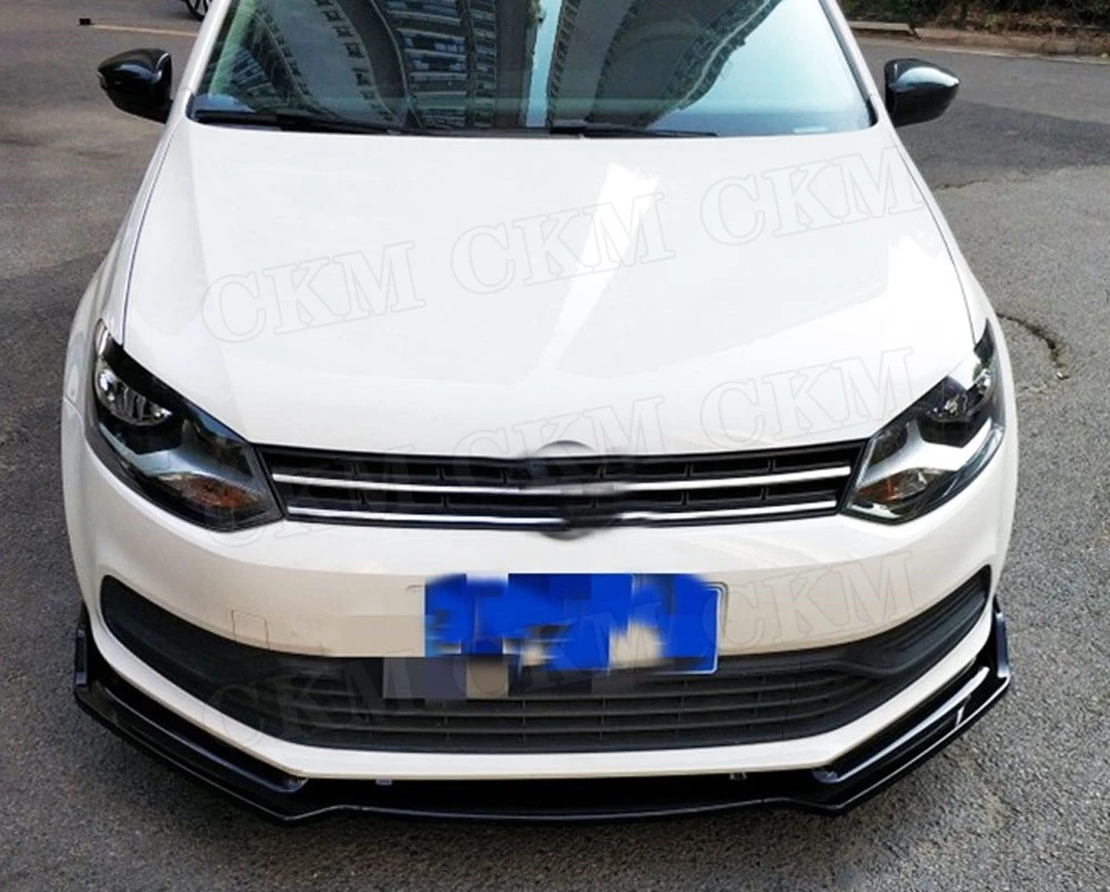 Для Polo ABS автомобильный передний спойлер для губ для Volkswagen VW Polo стандарт- не для GT голова бампер Лопата протектор