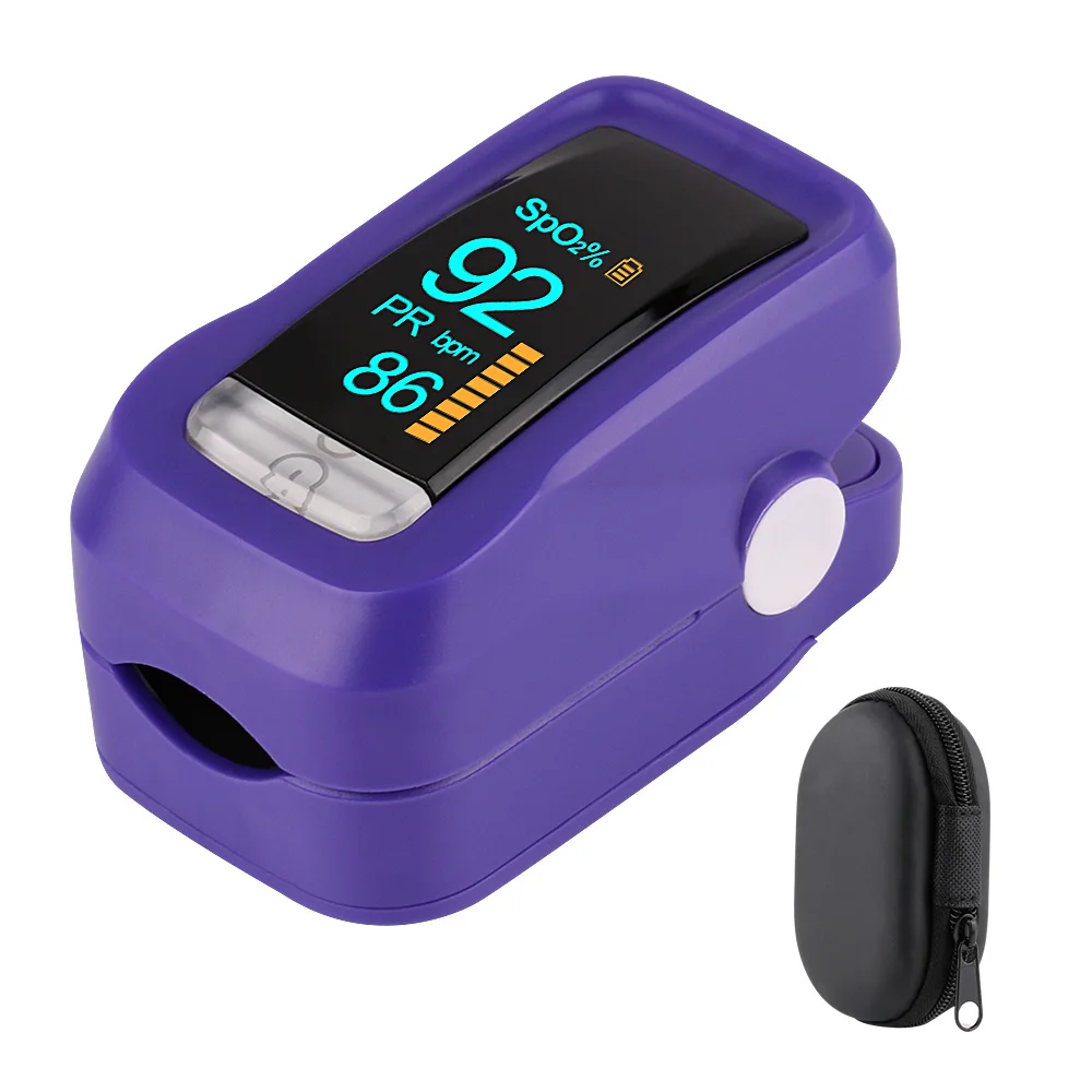 H1-Purple-bag RZ портативный оксигемометр для пальца анализаторы здоровья для дома Oximetro медицинский пульсометр OLED на палец PR SPO2 метр Пульсоксиметр - Цвет: H1-Purple-bag