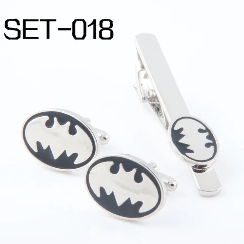 Novelty Interesting Tie Clips & Cufflinks  Can be mixed Free Shipping Set 018 Superhero Series