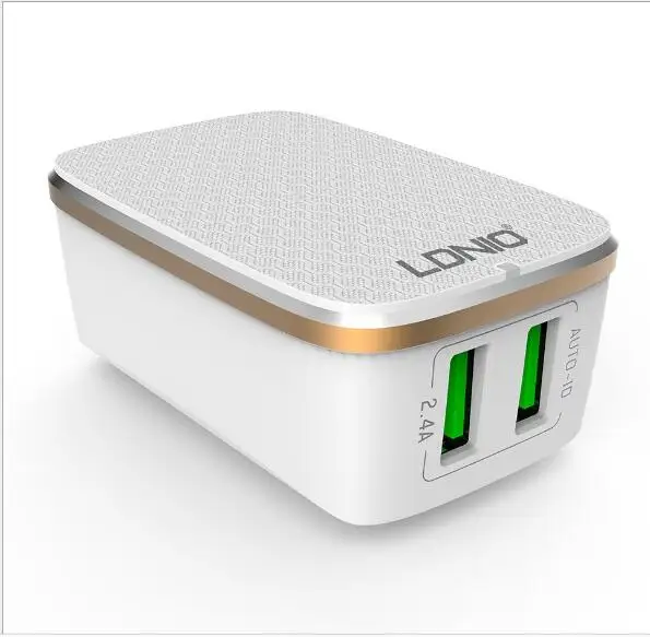 5 шт. LDNIO USB Зарядное устройство 2-Порты и разъёмы 5 V/2.4A 12 Вт Авто-ID EU US AU UK дорожное настенное зарядное для samsung Xiaomi huawei 5 шт. A2204