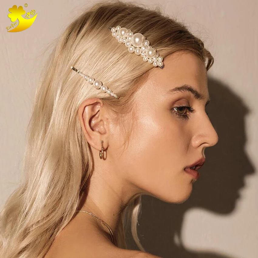 Модные женские заколки для волос аксессуары с имитацией жемчуга жемчугом