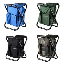 Multi-functional Folding Camping Chair Stool Backpack with Cooler Insulated Picnic Bag Hiking Camouflage Seat Table Bag Camping