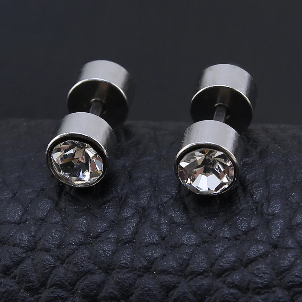 Серьги гвоздики из нержавеющей стали с двойными кристаллами 3 7 мм|studs for women|ear studs