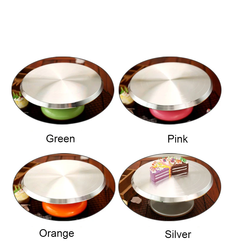

Aluminum Alloy Cake Decorating Turntable Anti-skid Cake Rotary Rack Table Scale Design& High Speed Rotate Bearing Cake Tools
