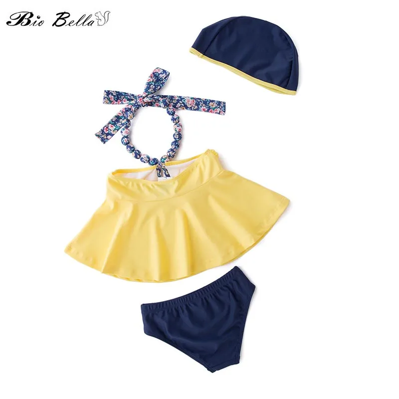 Children Baby Girls Swimwear Bikini Set Fashion Cute Lovely Swimming Surfing Kids Girl Bikini Children 1-6 Y Swimsuit Bathwear - Цвет: Yellow