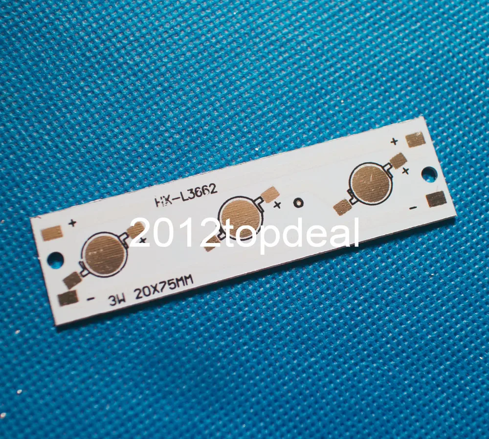 30 шт./лот, 3 Вт светодиодный PCB, тип полосы 75X20 мм использовать для 3 шт. высокой мощности Светодиодный s, алюминиевая пластина Базовая плата, светодиодный 3 Вт DIY PCB
