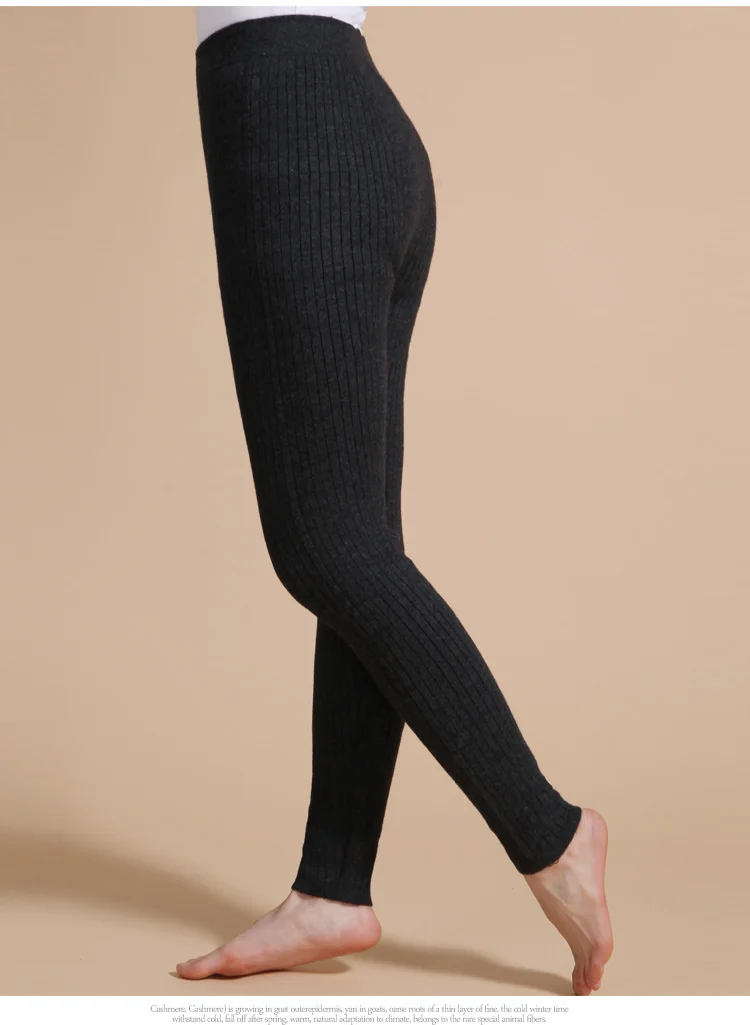 Black Горячая Распродажа женские осенние и зимние трендовые теплые леггинсы женские эластичные кашемировые повседневные штаны модные ребристые штаны - Цвет: Black