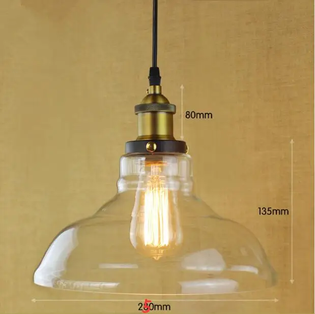 IWHD американский стиль лофт промышленные подвесные светильники в прозрачном тени