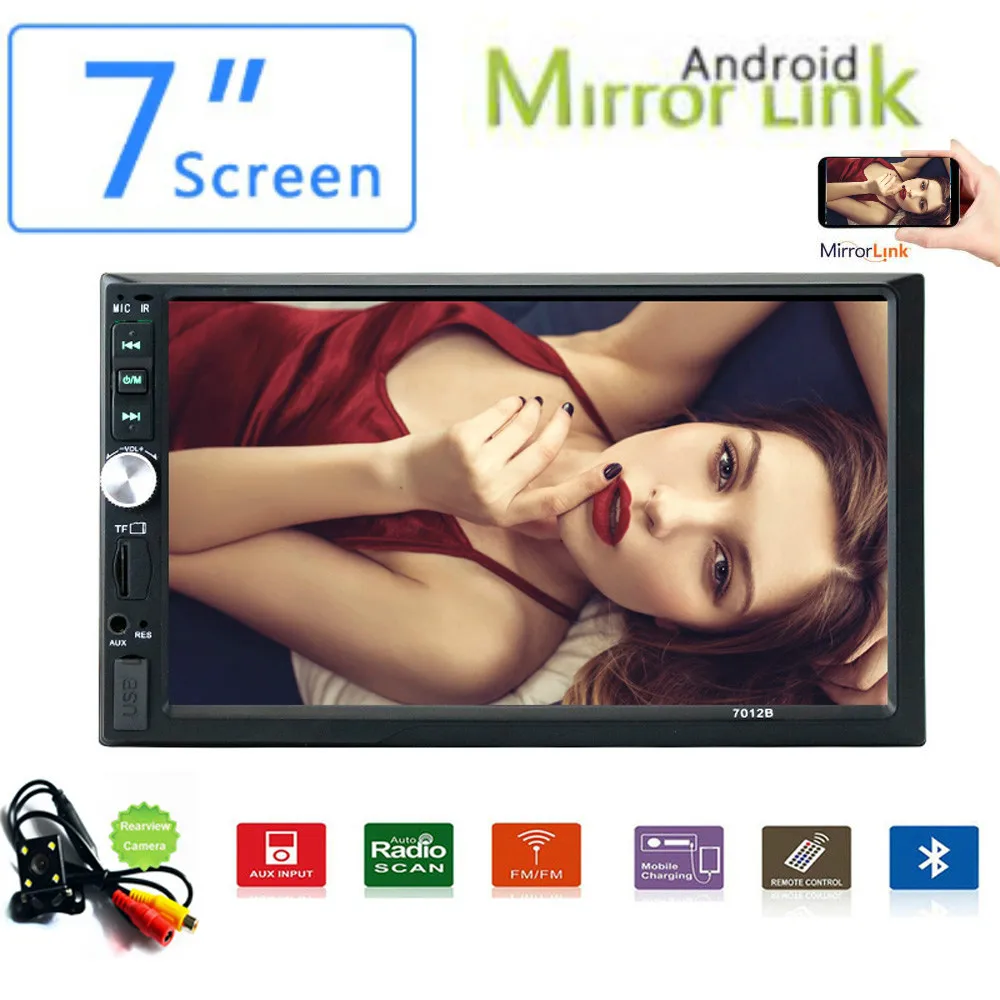 2 Din HD 7 дюймов Сенсорный экран стерео Bluetooth Акар аудио автомобиля Радио Стерео