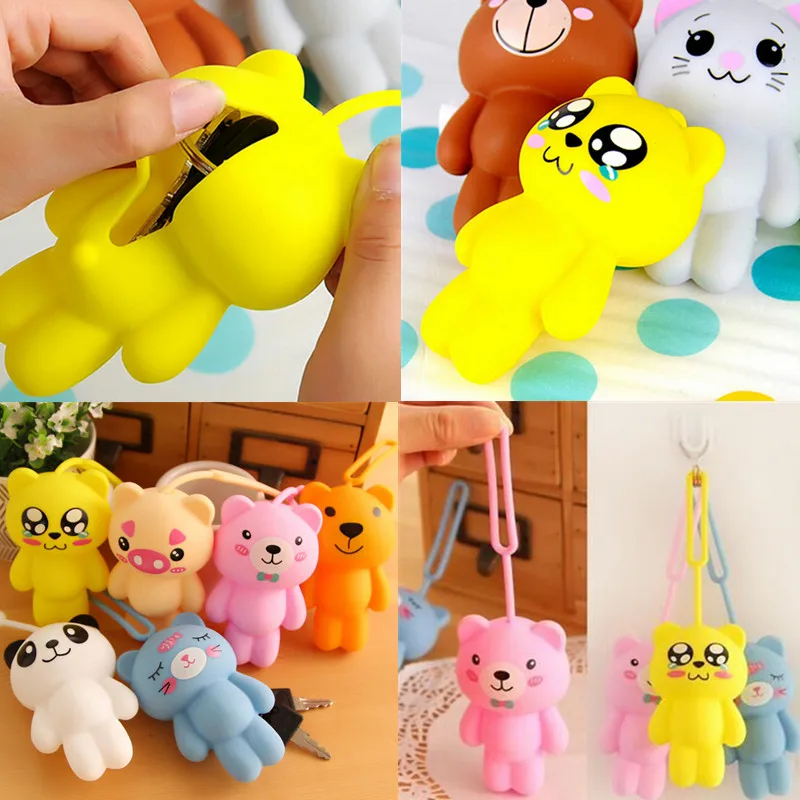 

LNRRABC Hot New Multi-function Silicone Creative Key Wallets Bag Holder Housekeeper Unisex Key Case Children's Gift Cartoon Bear