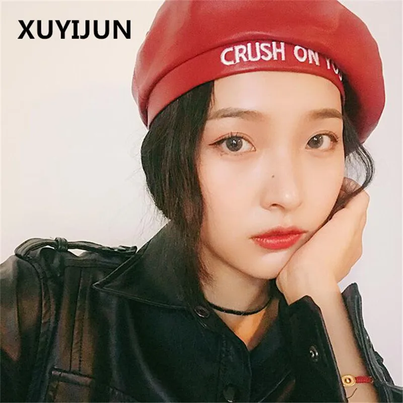 Xuyijun Для женщин Искусственная кожа береты осень зима одноцветное Цвет
