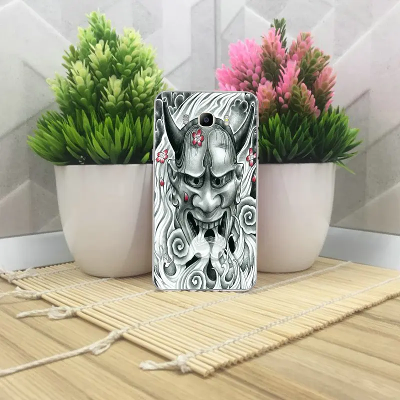 Для Samsung Galaxy A3 A5 A7 J2 J3 J4 J5 J6 J7 J8 2016 2017 2018 Coque Shell мягкий TPU чехол японский Oni Hannya маска