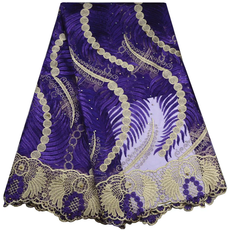 2017 новейшая африканская французская кружевная ткань фиолетового цвета высокого