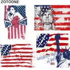 Нашивки ZOTOONE с американским флагом США, нашивка для одежды, нашивки на A-уровень с рисунком, термотрансферные нашивки для украшения футболок сделай сам