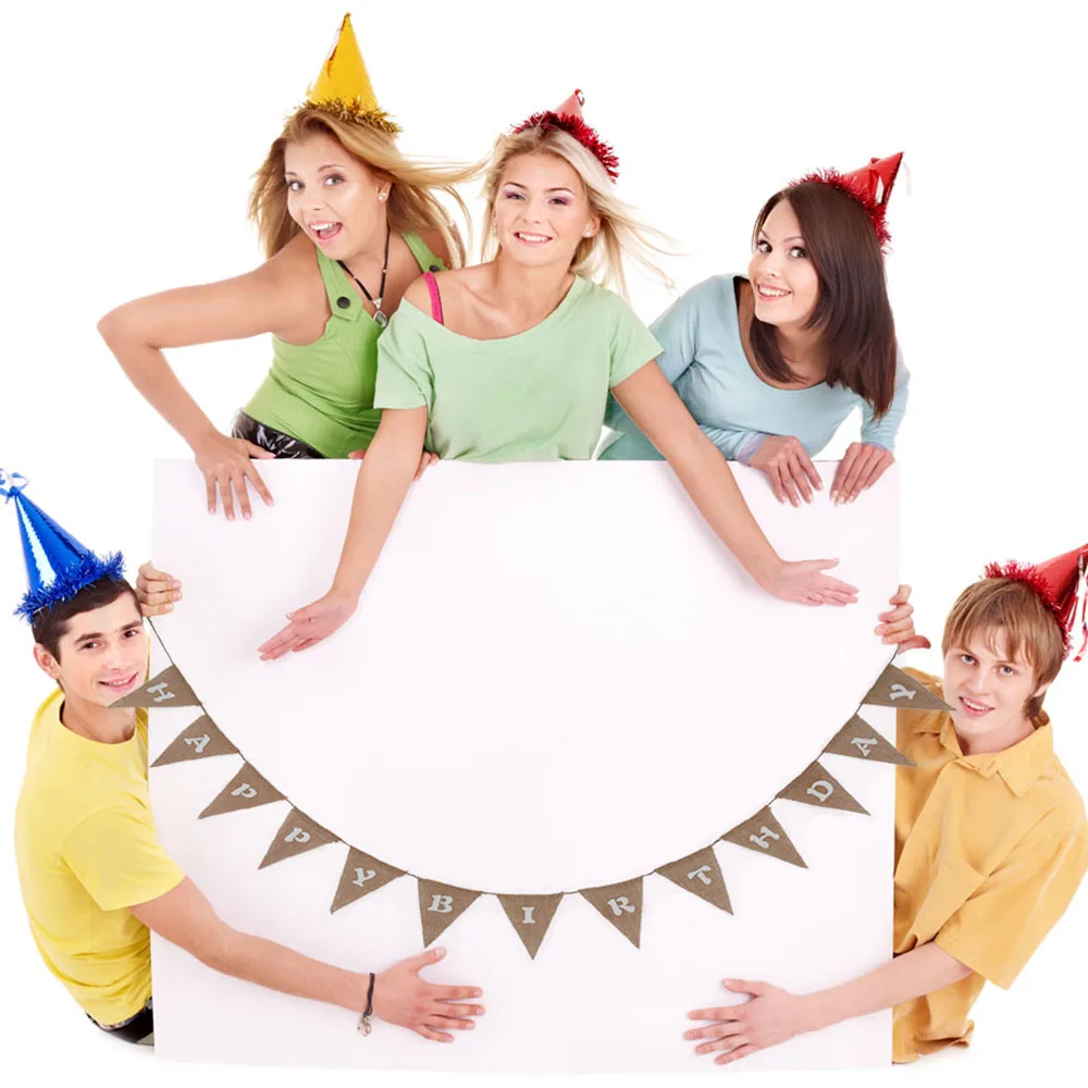 13 шт./компл. Белые и розовые счастливые Баннеры для дня рождения золотые письма