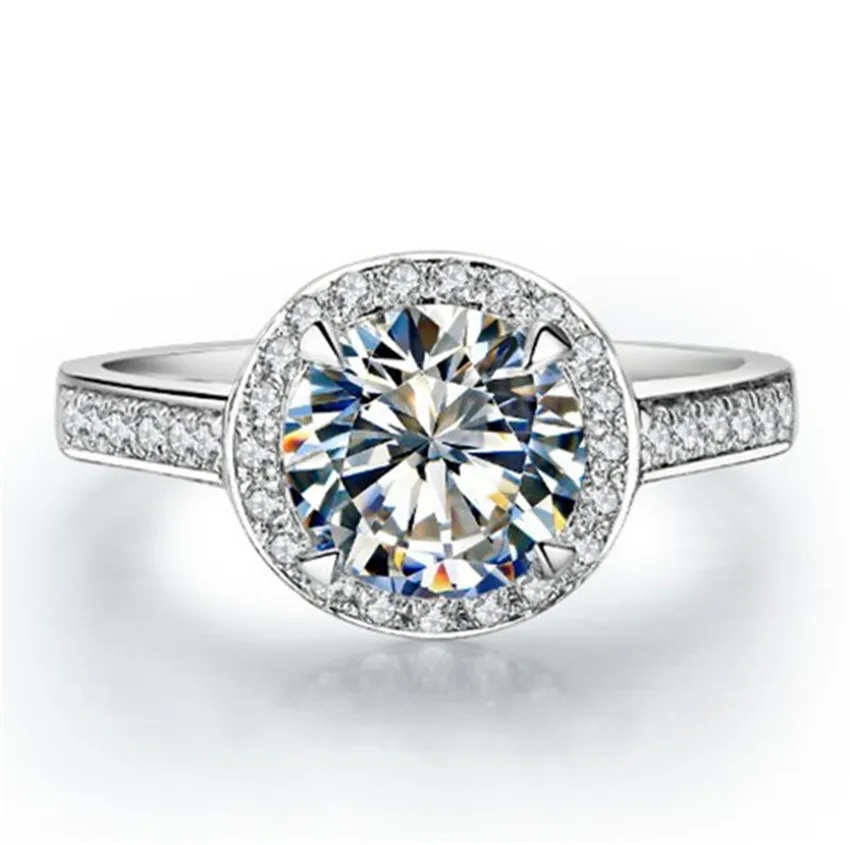 

Test Positive Classic 0.5Ct 5mm D Test Real Moissanite Diamond Ring Platinum 950 Ring White Gold Wedding Jewelry