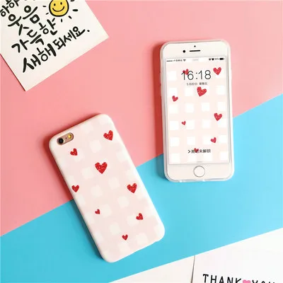 original design of the South Korean pink girl IMD scrub full protection soft shell for iphone 6s 6 plus 7 7plus case cover |