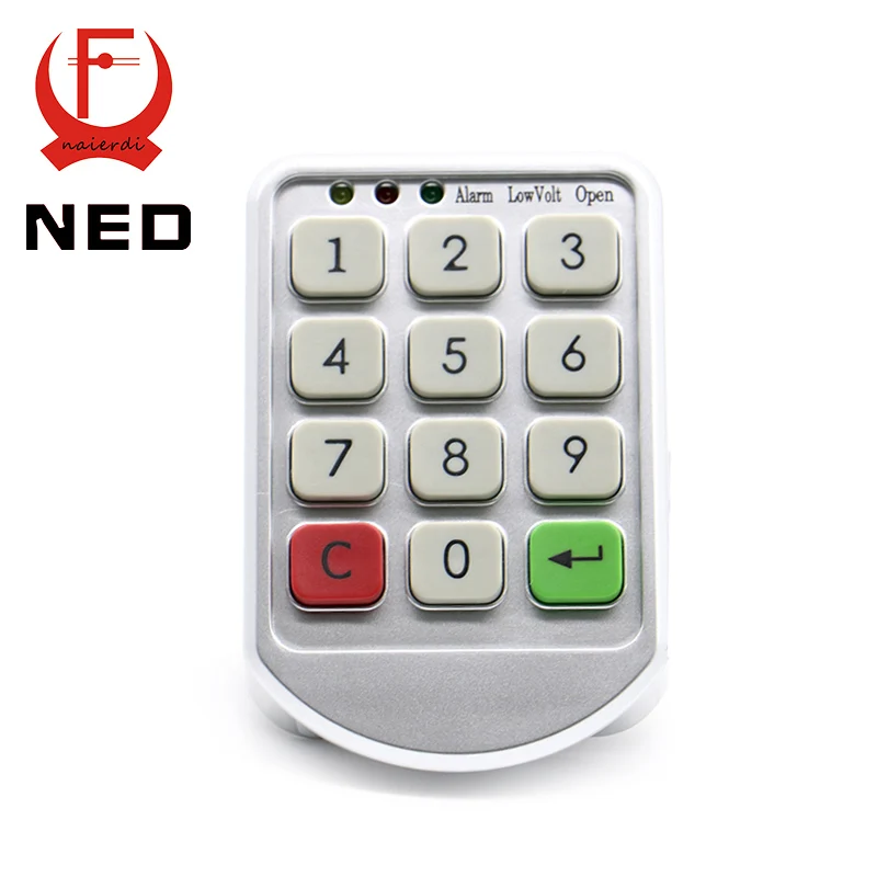 Plastic Panel NAIERDI-906, серебристый металл, цифровой электронный пароль, интеллектуальный замок, клавиатура, номер шкафа, код, замки для сауны, резервный источник питания - Цвет: Plastic Panel