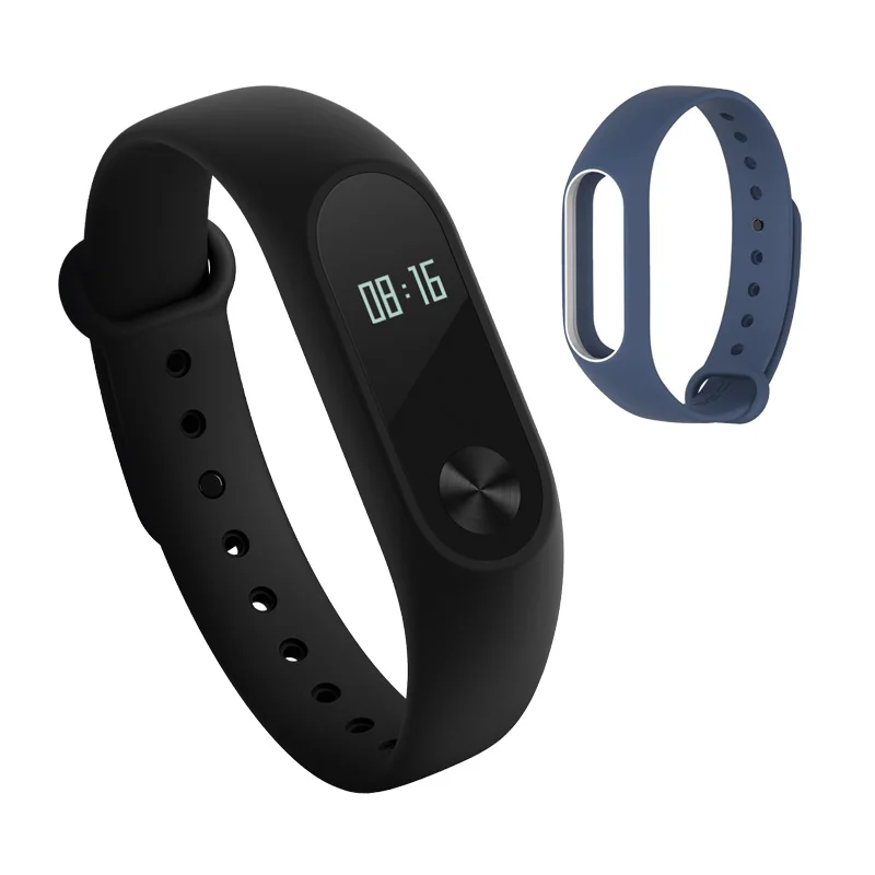 Xiaomi mi Band 2 Смарт-браслет Фитнес браслет mi Band 2 крепление для спортивной камеры Xiao mi Band2 сенсорный экран монитор сердечного ритма Smartband - Цвет: Dark Blue white