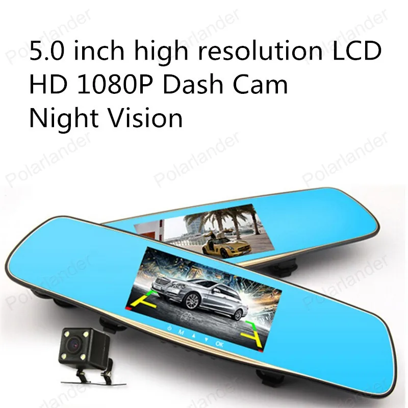 Новинка 2016 модный Автомобильный видеорегистратор с двумя объективами 5 дюймов g