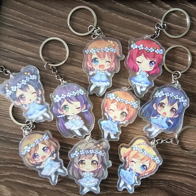 9 шт./компл. Kawaii аниме брелок любовь Живая! Гирлянда Феи девушки Кодори Umi Maki сумка