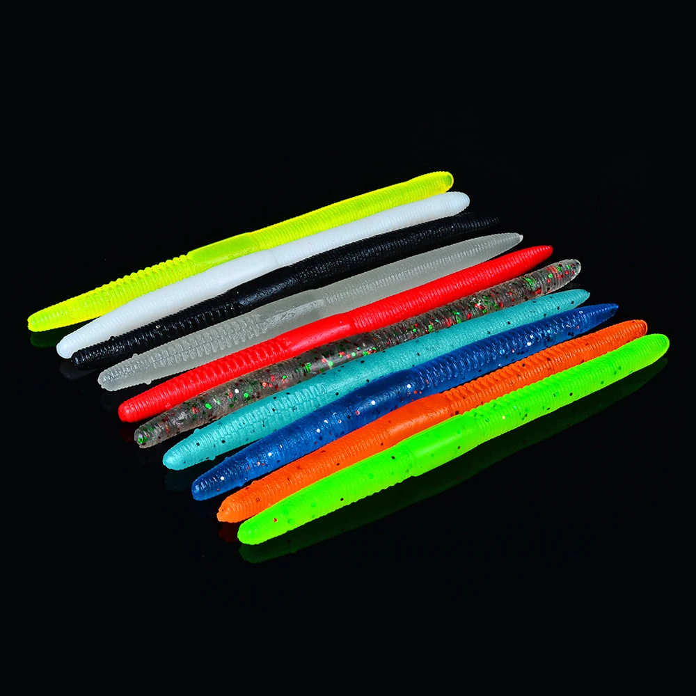 Искусственные рыболовные черви с запахом 10 шт./лот цветные искусственные