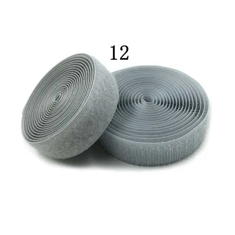 Серый 2 см* 1 м волшебная лента без самоклеющейся крепежной ленты DIY полиэфирная нейлоновая застежка-липучка аксессуары для шитья Klittenband без клея - Цвет: Серый