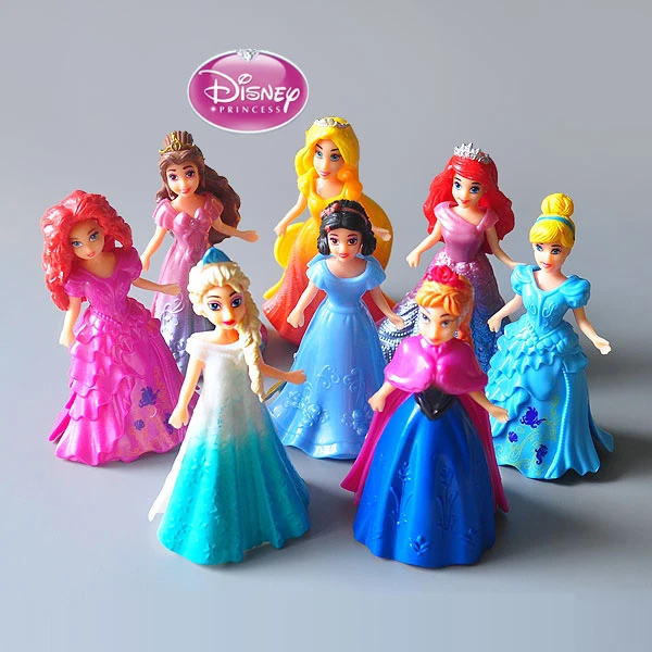 Игрушки Disney 8 шт./лот 10 см Принцесса Золушка замороженная Эльза Анна набор экшн