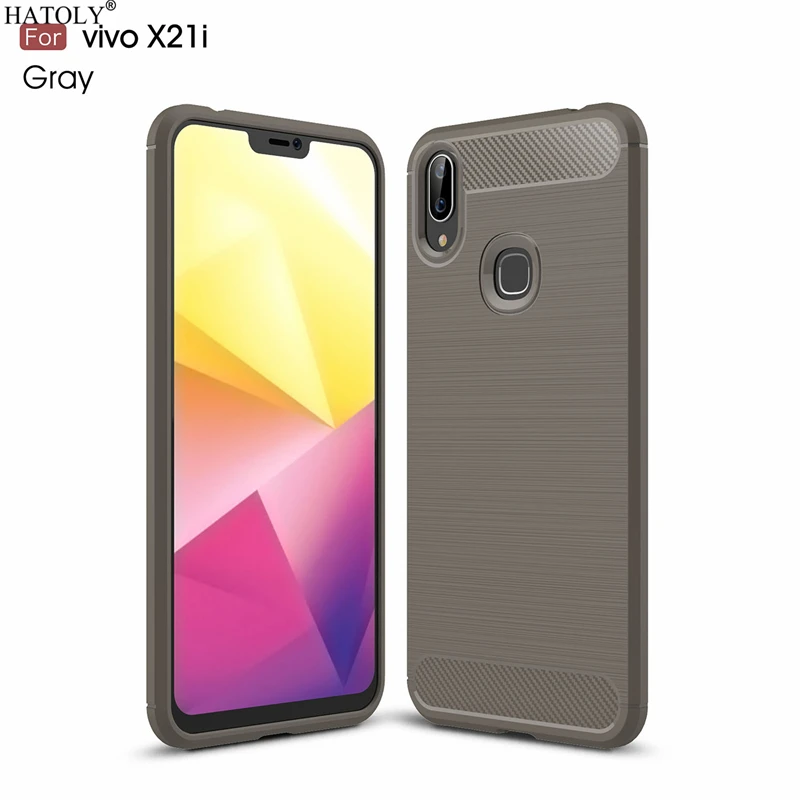 HATOLY For Capas VIVO X21i Case BBK Vivo Anti-knock Soft TPU Brushed Rugger Silicone Phone Cases 6.28&quot |