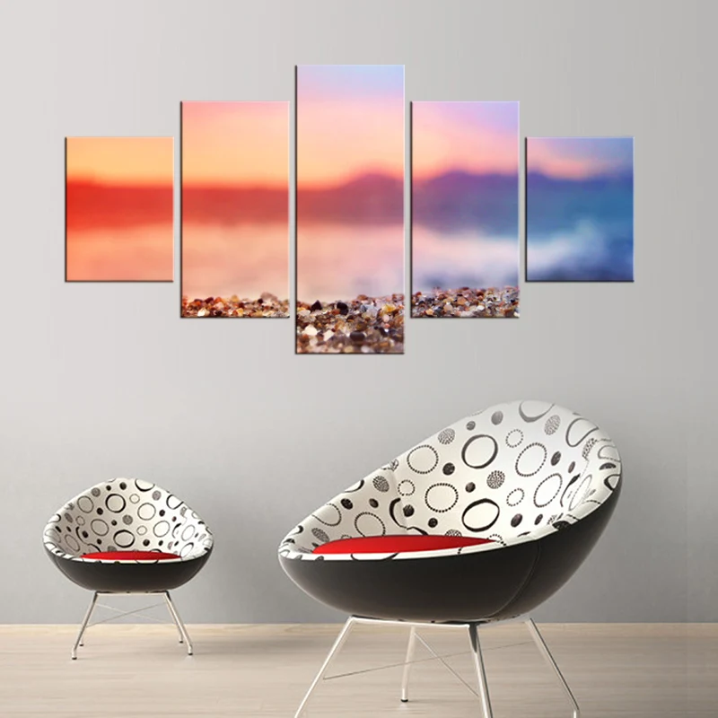 5 шт. закат The Rocks пляж морской пейзаж домашний Настенный декор холст картина