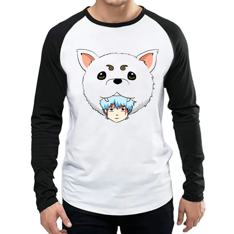 Аниме Gintama Футболка белая Цвет Мужская мода мультфильм футболка с логотипом